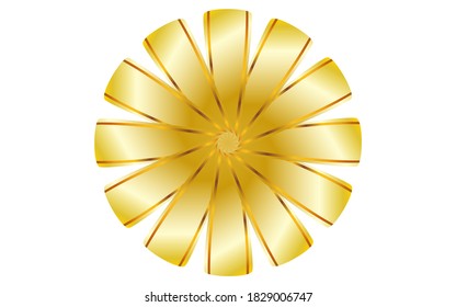 Gorgeous ribbon decoration with golden gradation