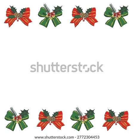 Gorgeous ribbon top and bottom border frame decoration illustration transparent