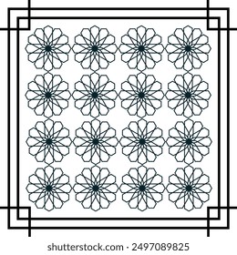 Gorgeous Seamless Arabic Pattern Design. Monochrome Wallpaper or Background.