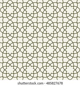 Gorgeous Seamless Arabic Pattern Design. Monochrome Wallpaper or Background.