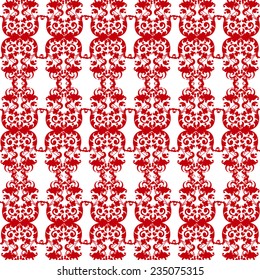 Gorgeous seamless floral background. Floral background in red.