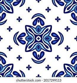 Herrliche, nahtlose, mediterrane Fliesenhintergrund, Vektorgrafik nahtlos. Dekoartive Mosaikfliesen