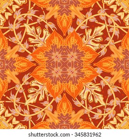 Gorgeous seamless patchwork pattern from blue Moroccan tiles, ornaments. Can be used for wallpaper, pattern fills, web page background, surface textures.