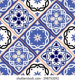 Gorgeous seamless patchwork pattern from colorful Moroccan tiles, ornaments. Can be used for wallpaper, pattern fills, web page background,surface textures. 