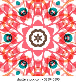 Gorgeous seamless patchwork pattern. Colorful floral ornament tiles. For different design uses, as wallpaper, pattern fills, web page background, surface texturesm for print and dalle production.