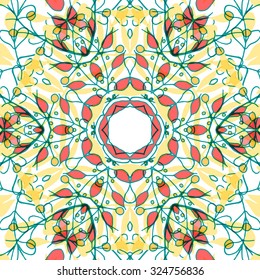 Gorgeous seamless patchwork pattern. Colorful floral ornament tiles. For different design uses, as wallpaper, pattern fills, web page background, surface textures for print and dalle production.