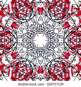 Gorgeous seamless patchwork pattern. Colorful floral ornament tiles. For different design uses, as wallpaper, pattern fills, web page background, surface textures for print and dalle production.