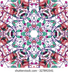 Gorgeous seamless patchwork pattern. Colorful floral ornament tiles. For different design uses, as wallpaper, pattern fills, web page background, surface textures for print and dalle production.