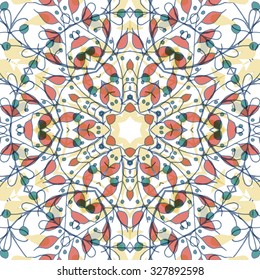 Gorgeous seamless patchwork pattern. Colorful floral ornament tiles. For different design uses, as wallpaper, pattern fills, web page background, surface textures for print and dalle production.
