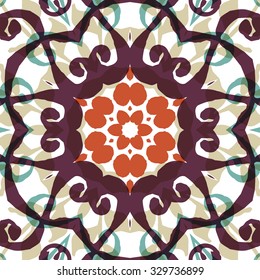 Gorgeous seamless patchwork pattern. Colorful floral ornament tiles. For different design uses, as wallpaper, pattern fills, web page background, surface textures for print and dalle production.