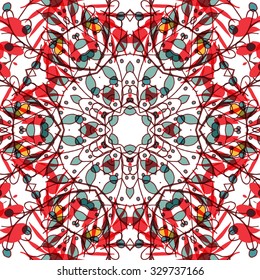 Gorgeous seamless patchwork pattern. Colorful floral ornament tiles. For different design uses, as wallpaper, pattern fills, web page background, surface textures for print and dalle production.