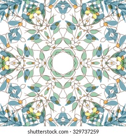 Gorgeous seamless patchwork pattern. Colorful floral ornament tiles. For different design uses, as wallpaper, pattern fills, web page background, surface textures for print and dalle production.