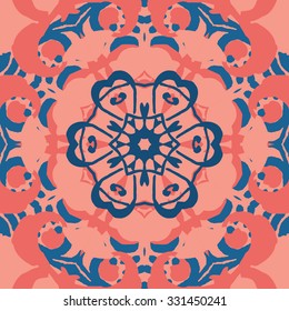 Gorgeous seamless patchwork pattern. Colorful floral ornament tiles. For different design uses, as wallpaper, pattern fills, web page background, surface textures for print and dalle production.