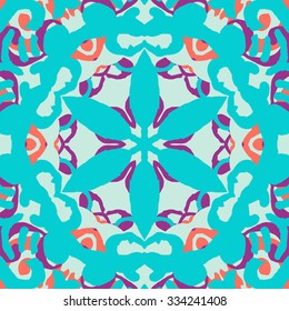 Gorgeous seamless patchwork pattern. Colorful floral ornament tiles. For different design uses, as wallpaper, pattern fills, web page background, surface textures for print and dalle production.