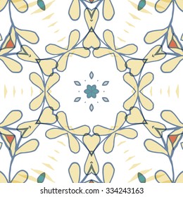 Gorgeous seamless patchwork pattern. Colorful floral ornament tiles. For different design uses, as wallpaper, pattern fills, web page background, surface textures for print and dalle production.