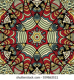 Gorgeous seamless patchwork pattern. Colorful floral ornament tile. For different design uses, as wallpaper, pattern fills, web page background, surface textures for print and dalle production.