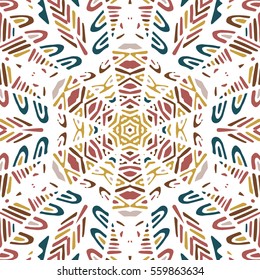 Gorgeous seamless patchwork pattern. Colorful floral ornament tile. For different design uses, as wallpaper, pattern fills, web page background, surface textures for print and dalle production.