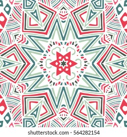 Gorgeous seamless patchwork pattern. Colorful floral ornament tile. For different design uses, as wallpaper, pattern fills, web page background, surface textures for print and dalle production.