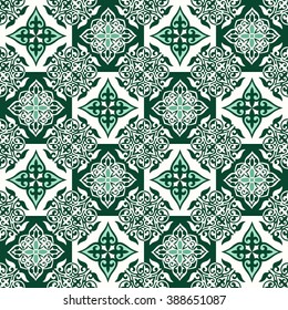 Gorgeous seamless patchwork pattern from dark brown and beige Moroccan tiles, ornaments. Can be used for wallpaper, pattern fills, web page background,surface textures.