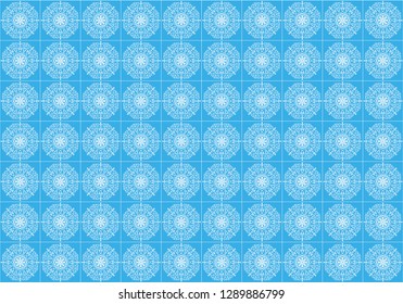 Gorgeous seamless pattern from dark blue and white floral Turkish, Moroccan, Portuguese Azulejo tiles , ornaments. Islamic Art.