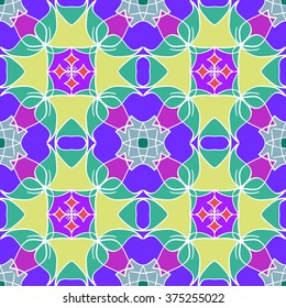 Gorgeous seamless pattern from Moroccan, Portuguese tiles, Azulejo, ornaments. Can be used for wallpaper, pattern fills, web page background,surface textures.