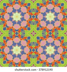 Gorgeous seamless pattern from Moroccan, Portuguese tiles, Azulejo, ornaments. Can be used for wallpaper, pattern fills, web page background,surface textures.