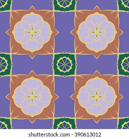 Gorgeous seamless pattern from Moroccan, Portuguese tiles, Azulejo, ornaments. Can be used for wallpaper, pattern fills, web page background,surface textures.