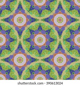 Gorgeous seamless pattern from Moroccan, Portuguese tiles, Azulejo, ornaments. Can be used for wallpaper, pattern fills, web page background,surface textures.