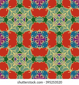 Gorgeous seamless pattern from Moroccan, Portuguese tiles, Azulejo, ornaments. Can be used for wallpaper, pattern fills, web page background,surface textures.