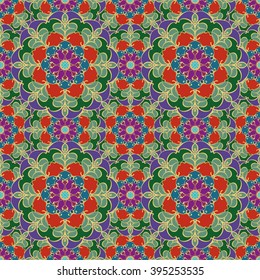 Gorgeous seamless pattern from Moroccan, Portuguese tiles, Azulejo, ornaments. Can be used for wallpaper, pattern fills, web page background,surface textures.