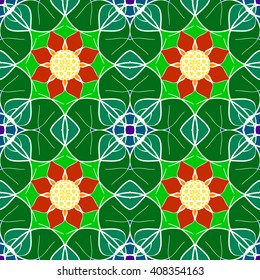 Gorgeous seamless pattern from Moroccan, Portuguese tiles, Azulejo, ornaments. Can be used for wallpaper, pattern fills, web page background,surface textures.