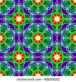 Gorgeous seamless pattern from Moroccan, Portuguese tiles, Azulejo, ornaments. Can be used for wallpaper, pattern fills, web page background,surface textures.