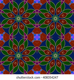 Gorgeous seamless pattern from Moroccan, Portuguese tiles, Azulejo, ornaments. Can be used for wallpaper, pattern fills, web page background,surface textures.