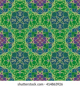 Gorgeous seamless pattern from Moroccan, Portuguese tiles, Azulejo, ornaments. Can be used for wallpaper, pattern fills, web page background,surface textures.