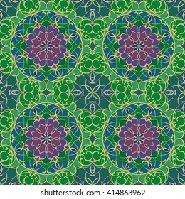 Gorgeous seamless pattern from Moroccan, Portuguese tiles, Azulejo, ornaments. Can be used for wallpaper, pattern fills, web page background,surface textures.
