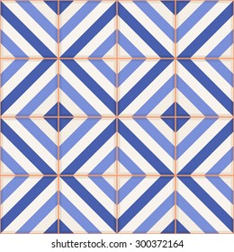 Gorgeous seamless pattern from  Moroccan tiles, ornaments of blue stripes. Can be used for wallpaper, pattern fills, web page background, surface textures. 