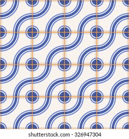 Gorgeous seamless  pattern from  Moroccan tiles, ornaments of blue stripes. Can be used for wallpaper, pattern fills, web page background,surface textures. 