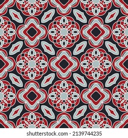Gorgeous seamless pattern. Overlapping art forms, stripes, polygons, segments are grouped and arranged in a certain order. Vector. 