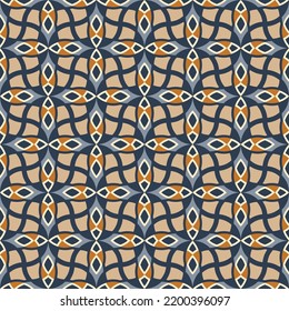 Gorgeous seamless pattern. Overlapping art forms, stripes, polygons, segments are grouped and arranged in a certain order. Vector. 