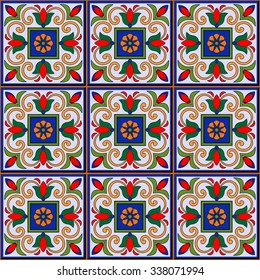 Gorgeous seamless  pattern  white Moroccan, Portuguese  tiles, Azulejo, ornaments. Can be used for wallpaper, pattern fills, web page background,surface textures. 