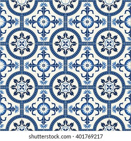 Gorgeous seamless  pattern  white Turkish, Moroccan, Portuguese  tiles, Azulejo, Arabic ornament. Islamic art.   Can be used for wallpaper, pattern fills, web page background,surface textures.
