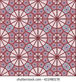 Gorgeous seamless  pattern  white Turkish, Moroccan, Portuguese  tiles, Azulejo, Arabic ornament. Islamic art.   Can be used for wallpaper, pattern fills, web page background,surface textures.