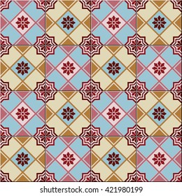 Gorgeous seamless  pattern  white Turkish, Moroccan, Portuguese  tiles, Azulejo, Arabic ornament. Islamic art.   Can be used for wallpaper, pattern fills, web page background,surface textures.
