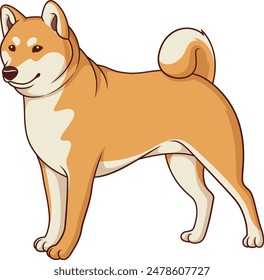 Hermosa Ilustración vectorial shiba inu