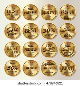 Gorgeous shining labels set, glossy round labels