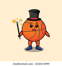 A gorgeous smart cute cartoon magician basketball style design