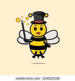 A gorgeous smart cute cartoon magician bee style design