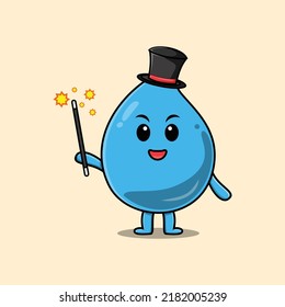 A gorgeous smart cute cartoon magician water drop style design