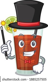 A gorgeous smart Magician of cuba libre cocktail cartoon design style