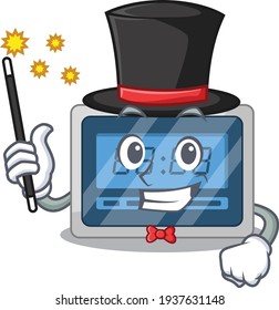 A gorgeous smart Magician of digital timer cartoon design style